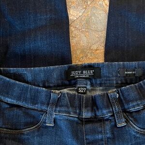 Judy Blue Women’s Elastic Waist Deep Indigo Skinny Jeans